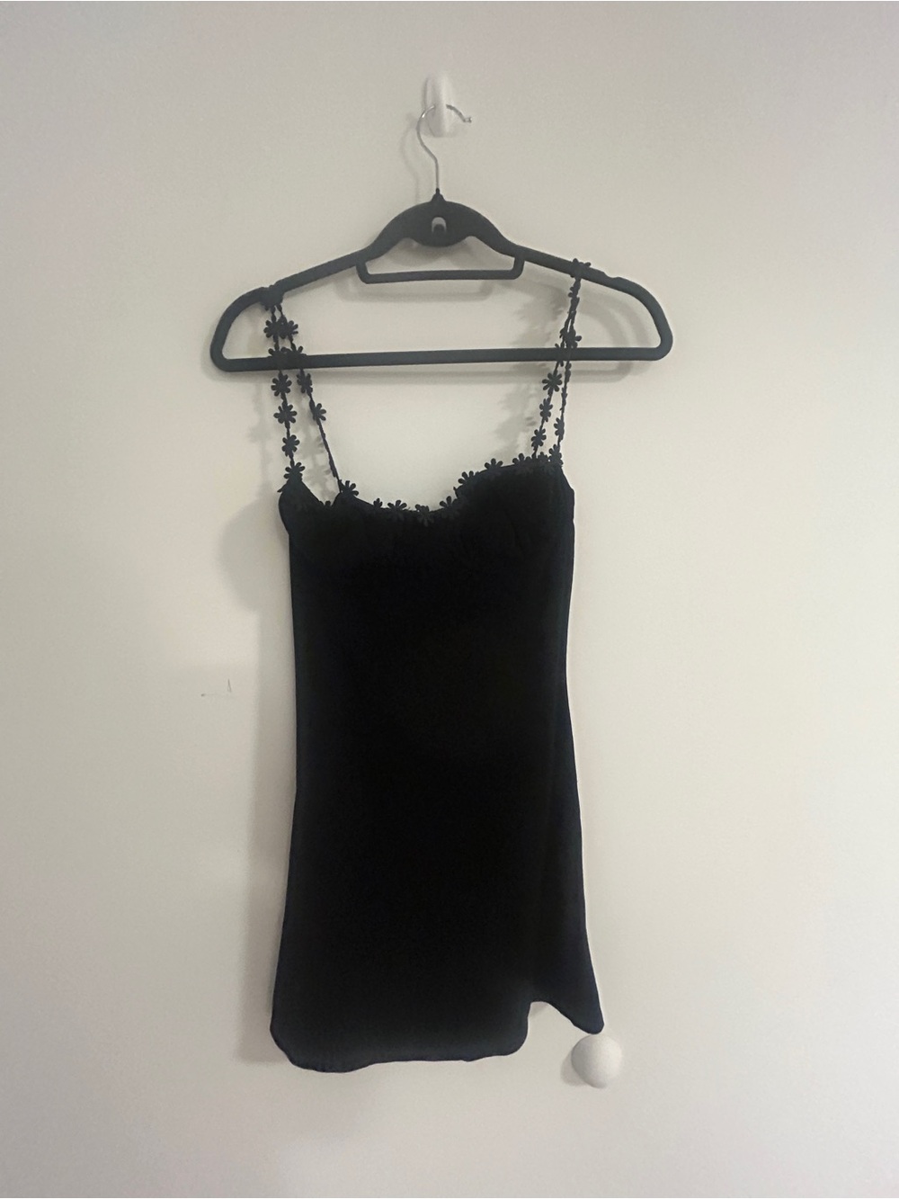 Mirror Palais Black Daisy Trim Mini Dress